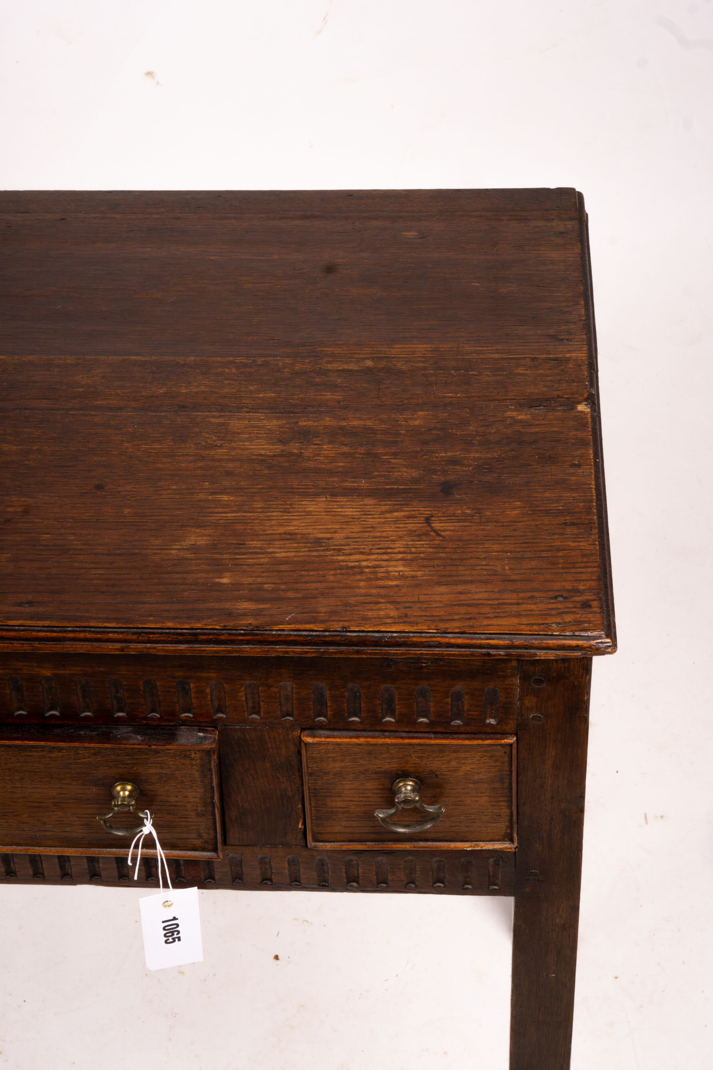 An 18th century and later oak side table, width 82cm, depth 47cm, height 78cm